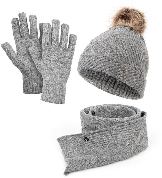 Damski zestaw zimowy czapka szal rękawiczki HZ0012 HEYO