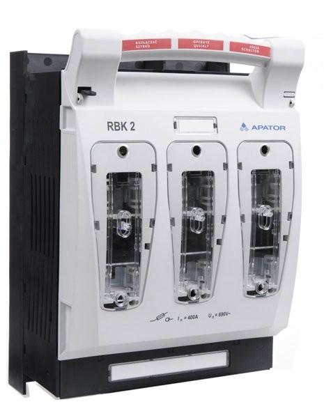 Apator Rozłącznik izolacyjny bezpiecznikowy montaż tablicowy, zaciski kablowe: mostkowe S 50-185mm2 RBK 2 690V 400A 63-811685-011