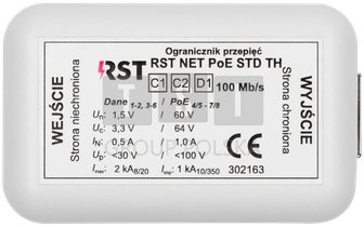 RST NET PoE STD TH Ogranicznik przepięć do ochrony sieci IP