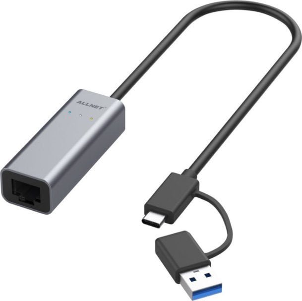 Allnet ALLNET USB 3.0 Typ-C&A Ethernet Adapter 2.5 Multi-Gigabit LAN ALL-NC-2.5G-USBC/A *ALLTRAVEL*
