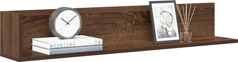 vidaXL Półki ścienne, 2 szt., brązowy dąb, 100x16,5x16,5 cm