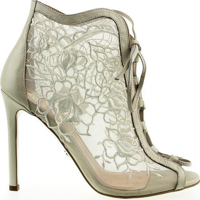 Victoria Gotti Sandały wiązane z koronką beżowe Victoria Gotti-37