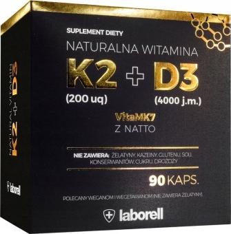 Active Edge Laborell Witamina D3 4000 j.m. K2 200 mcg 90 kapsułek - WYSYŁAMY W 24H!