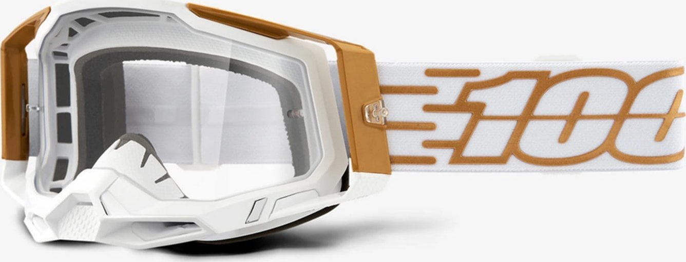 100% Gogle 100% RACECRAFT 2 MAYFAIR (Szyba Przezroczysta Anti-Fog, LT 88%-92% + 10 Zrywek) (NEW)