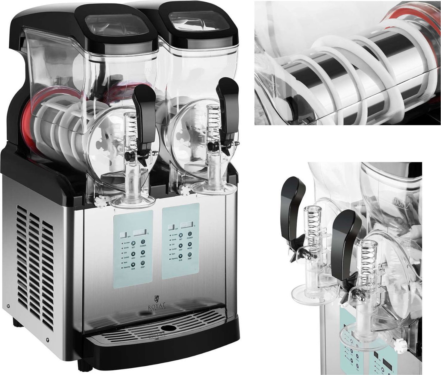 Royal Catering Granitor dyspenser urządzenie do napojów slush granity lodów podwójny 2x 6L Granitor dyspenser urządzenie do napojów slush granity lodó