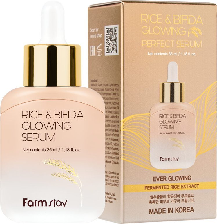 Farmstay Rice & Bifida Rozświetlające serum z fermentami i ryżem 35ml