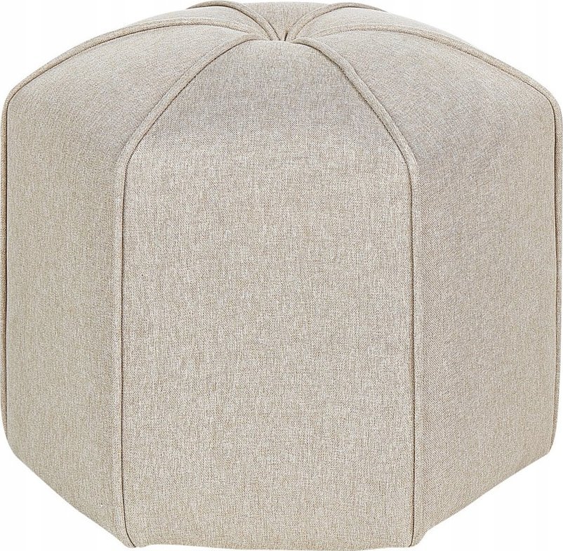 Beliani Puf lniany ⌀ 45 cm beżowy WISHEK
