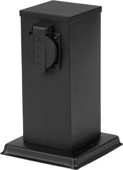 Masterled Ontario H20 słupek ogrodowy z 2 wbudowanymi gniazdami czarny