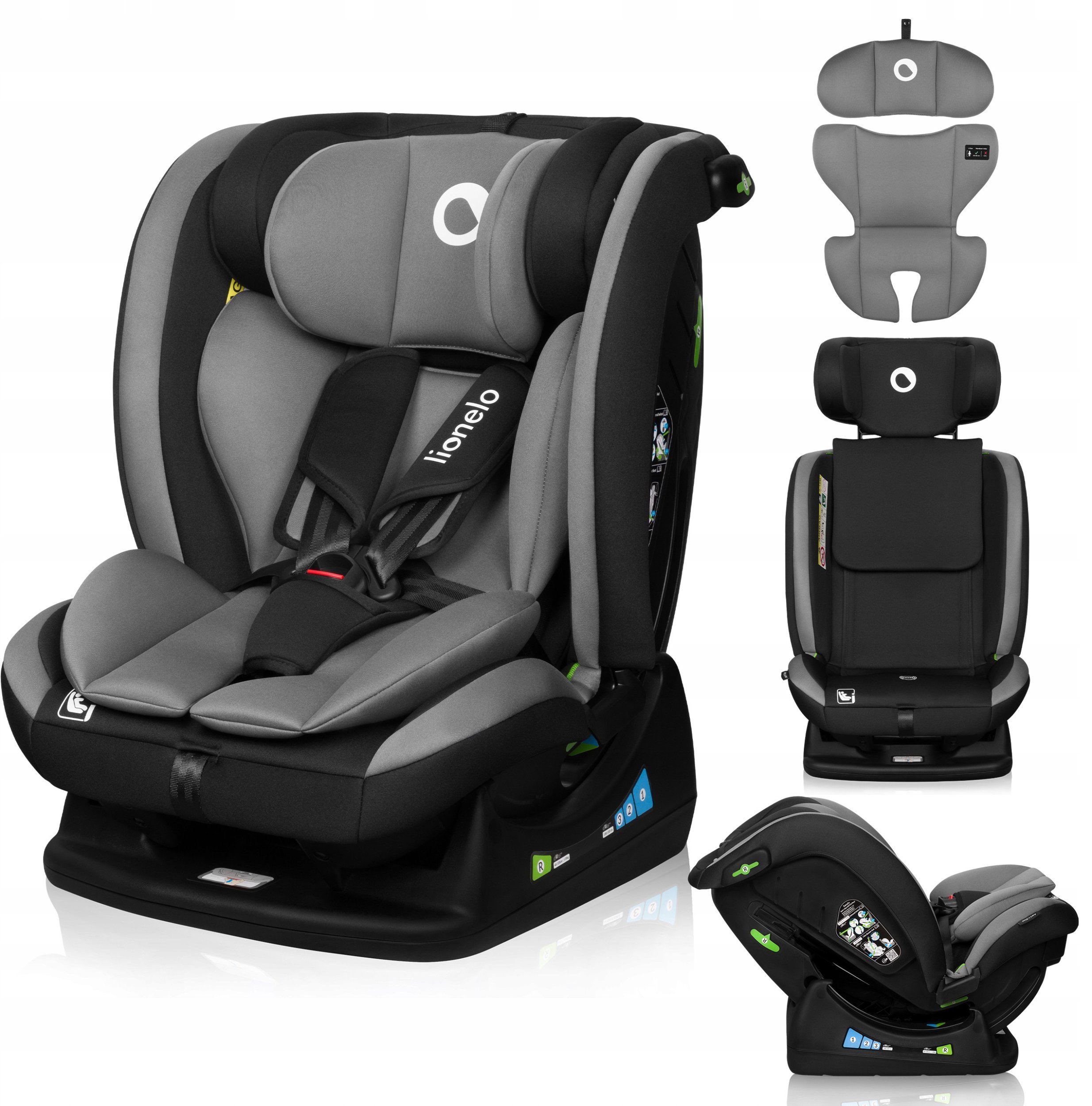 Automobilinė kėdutė Lionelo Aart I-size, 0-36 kg, grey stone