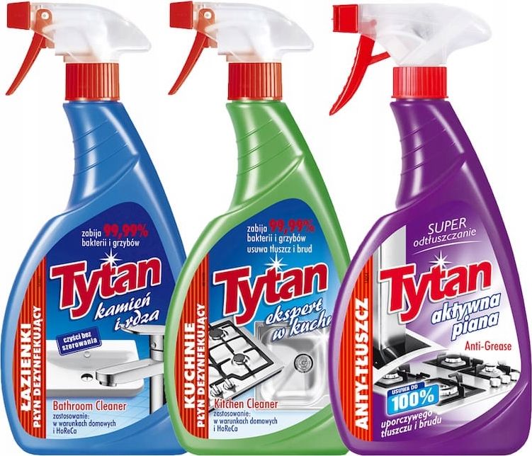 Tytan Tytan Spray Zestaw do Kuchni Łazienki 3 x 500ml