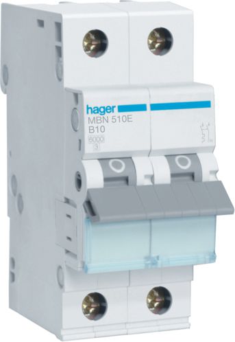Hager Wyłącznik nadprądowy 1+N B 10A 6kA AC (MBN510E)