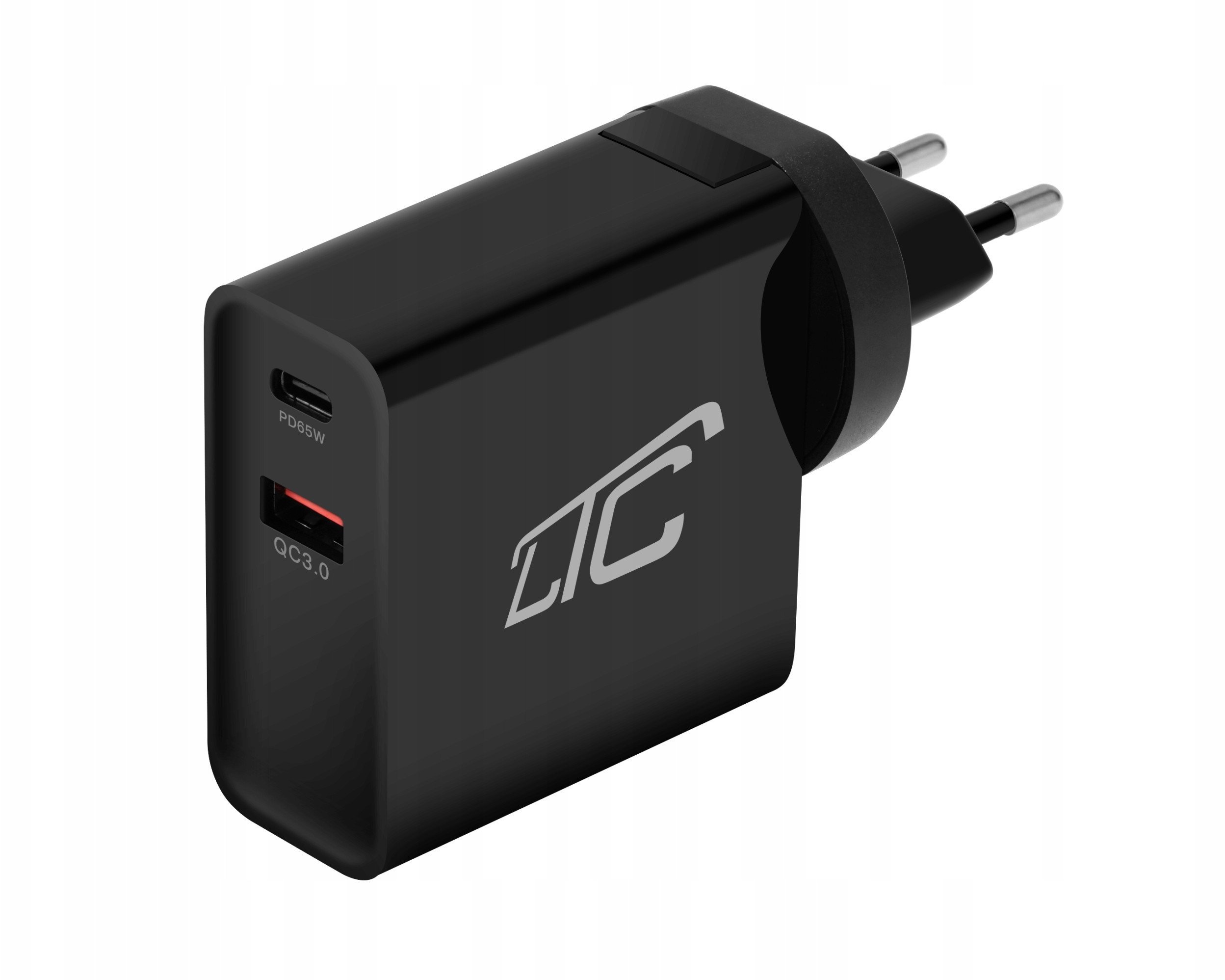 Ładowarka LTC Ładowarka sieciowa MAX QC 3.0 PD 65W USB QC 3A GN.EU/USA czarna