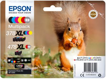 Tusz Epson Oryginalny zestaw tuszy 378XL+478XL Claria Photo HD (C13T379D4010)