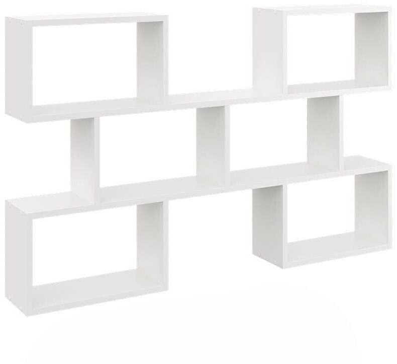 Regał ścienny, półka wisząca, 127x18x80 cm, biały, mat