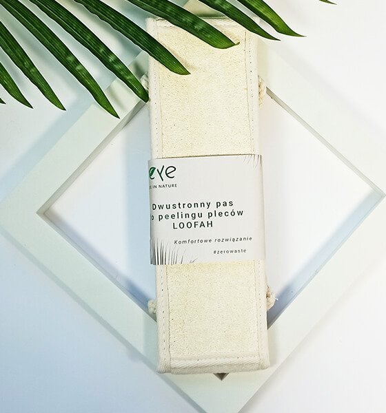 Yeye Pas do peelingu dwustronny z naturalną gąbką Loofah Yeye