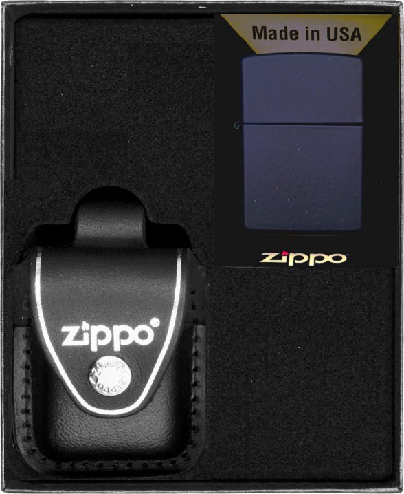 Zestaw ZIPPO Zapalniczka NAVY BLUE MATTE Prezentowy No3