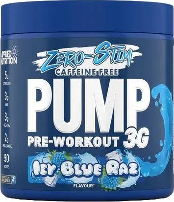 Applied Nutrition - Przedtreningówka, Pump 3G (Zero Stimulant), Icy Blue Raz, Proszek 375g