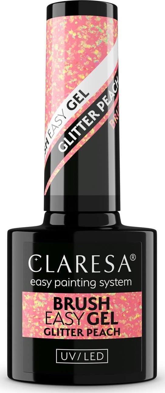 CLARESA Brush Easy Gel Żel do paznokci - Glitter Peach 5 g
