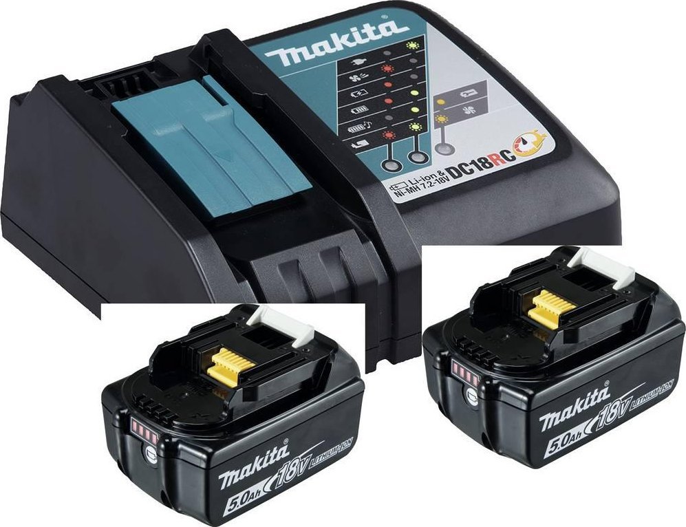 Makita Makita Power Source Kit Li 18.0V 5Ah, set (black, 2x battery BL1850B, 1x charger DC18RC)