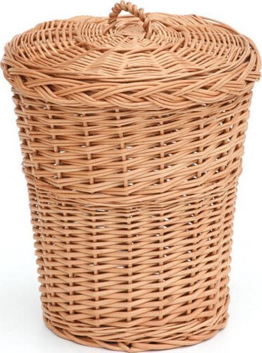 Kosz na śmieci WickerPL KOSZ NA ŚMIECI ŚMIETNICZKA WIKLINOWA Z POKRYWĄ 30 H35 CM