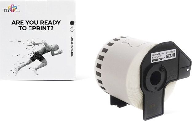 TB Print TB Print Etykiety TBEB-DK22205 Brother Czarny na Białym 62x30.48