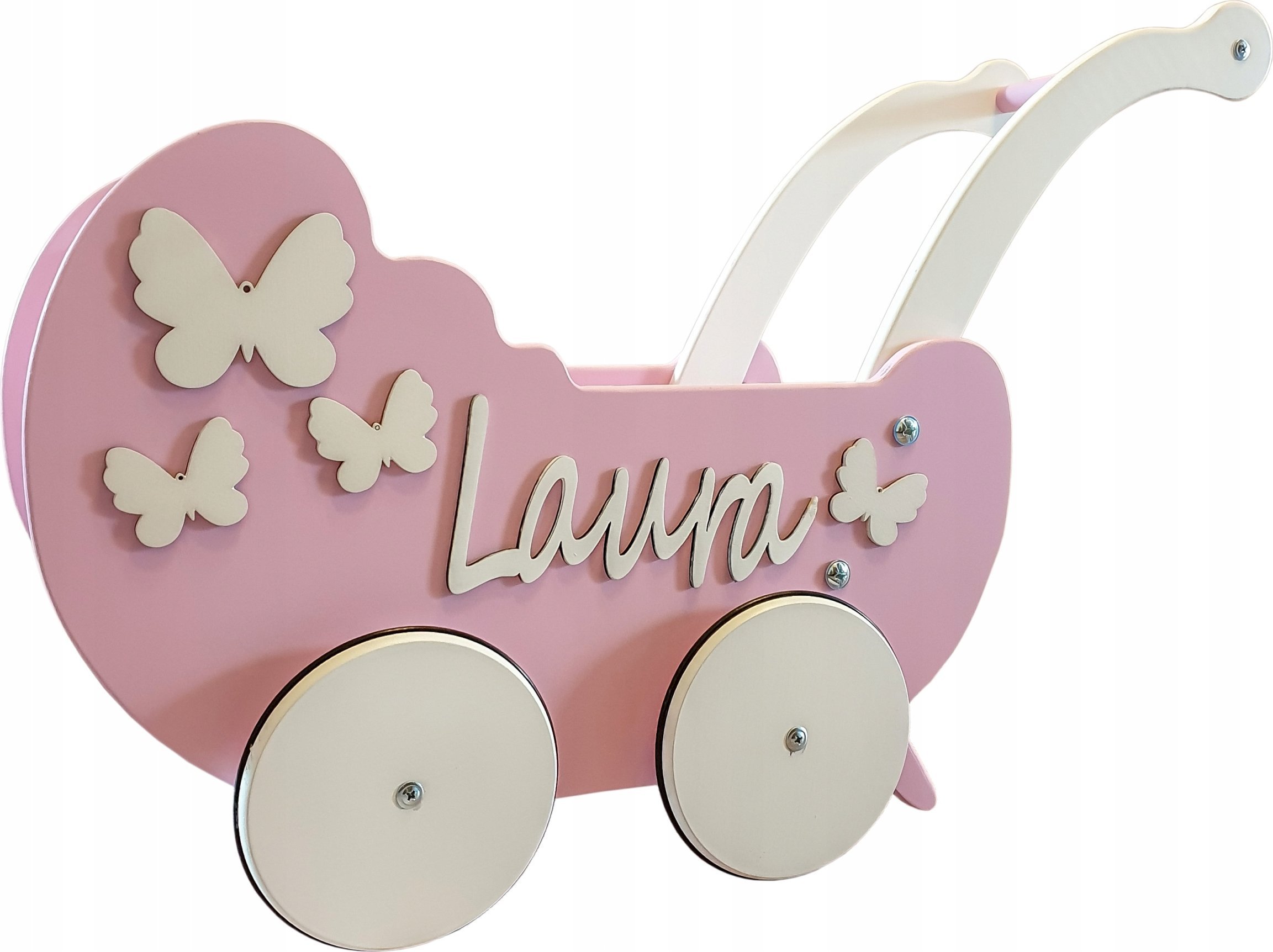 Adar Wózek dla lalek mięta w białe kropki 533936