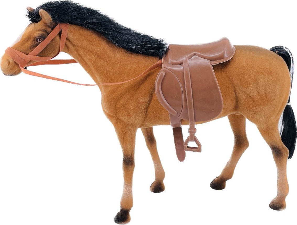 KOŃ FLOKOWANY BRĄZOWY 33,5CM
