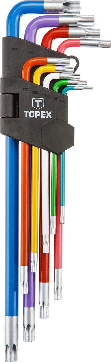 Topex Zestaw kluczy trzpieniowych torx typ L T10-T50 9szt. (35D969)