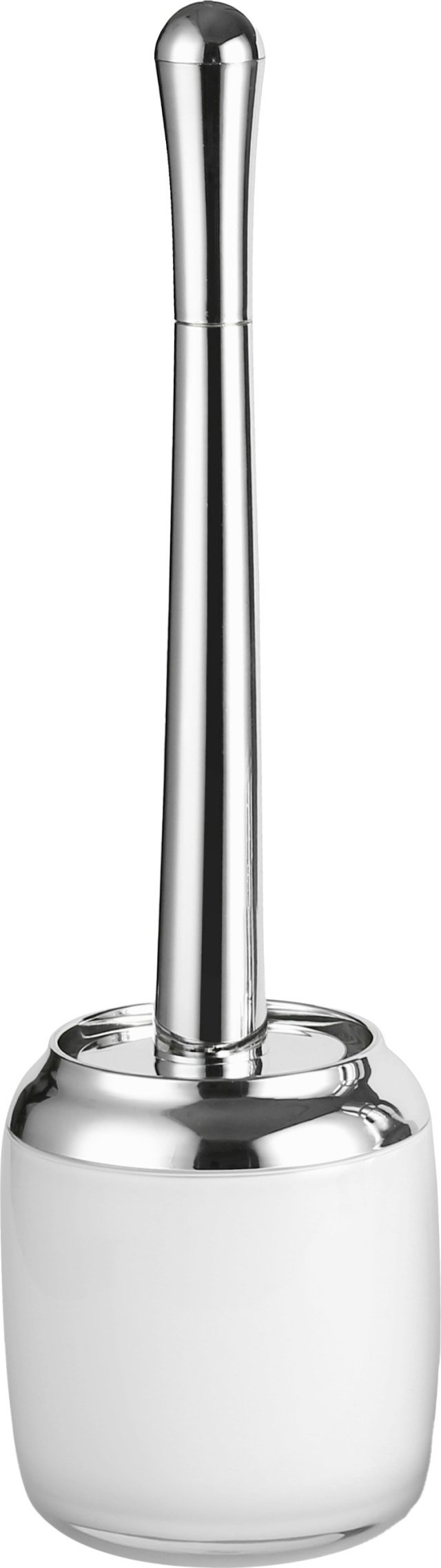 Szczotka do sedesu biała z srebrnym wykończeniem do czyszczenia toalety