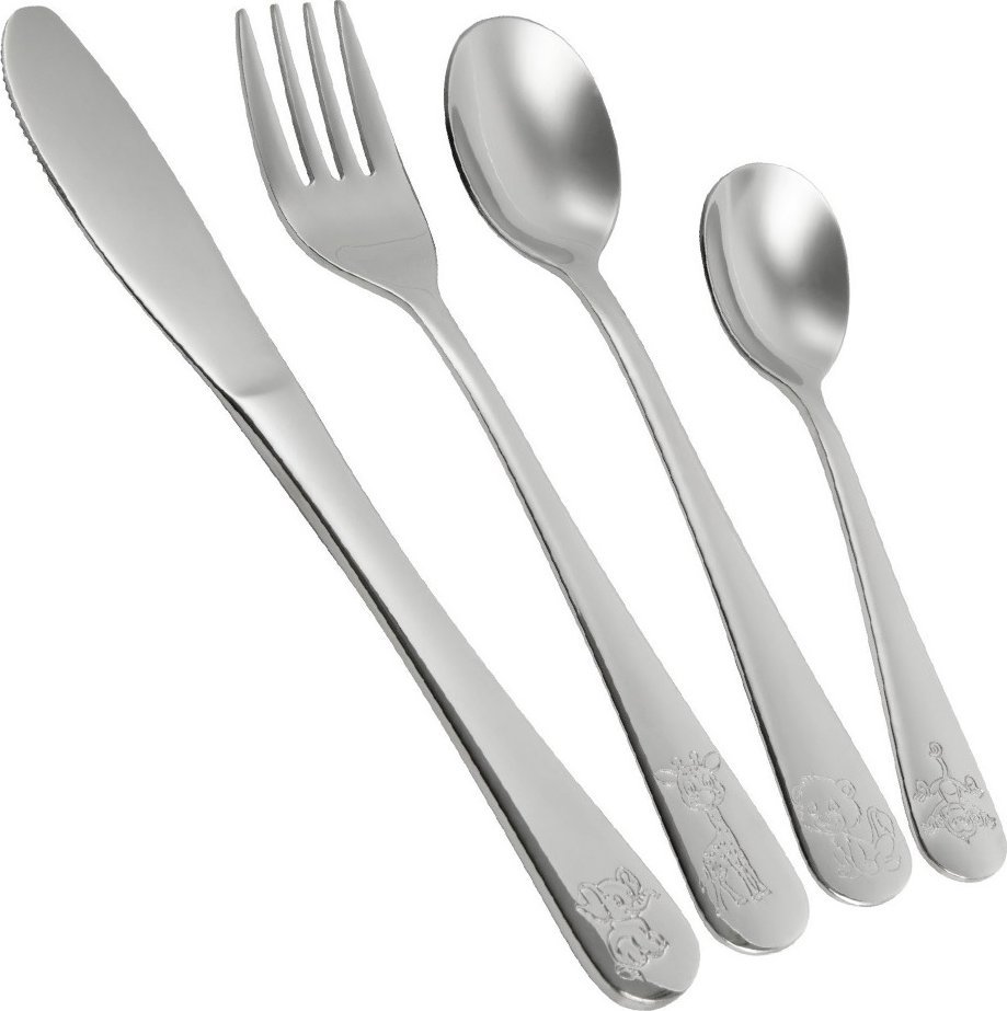 Fackelmann Komplet sztućców dla dzieci 4 el. Safari Nirosta