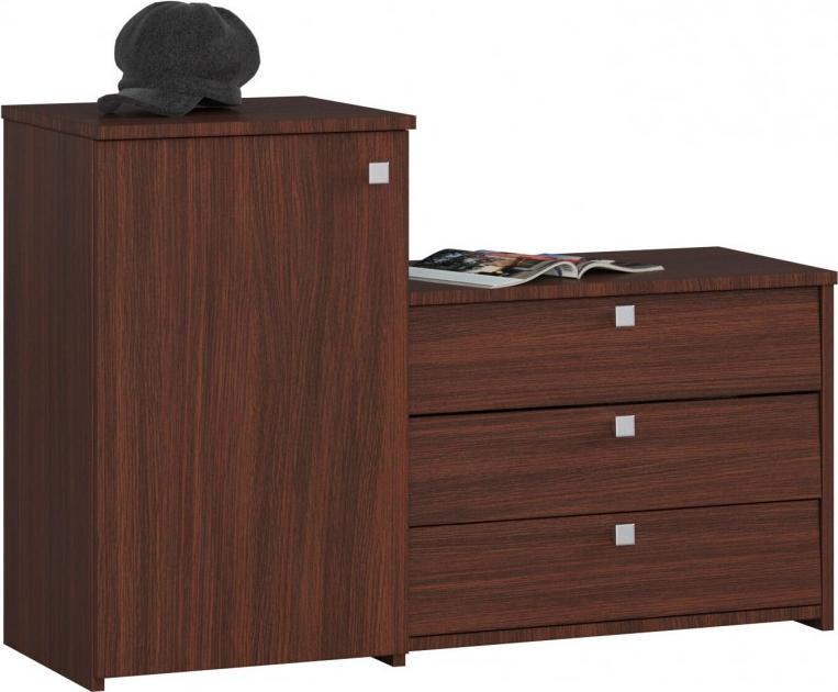 Fabryka Mebli Akord Szafka na buty S16 z komodą 3 uchylne drzwiczki - wenge