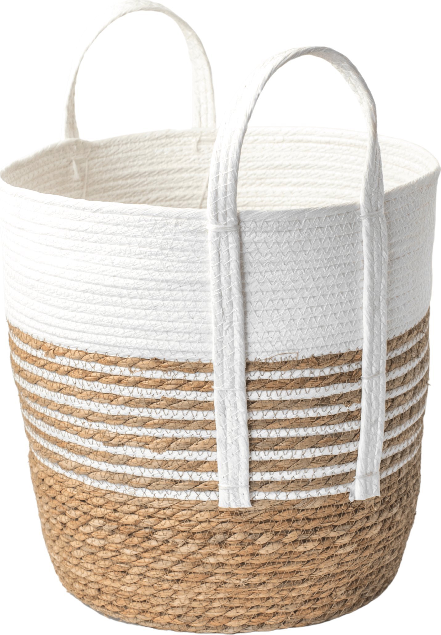 Tajemniczy ogród Kosz pleciony z uszami biały M