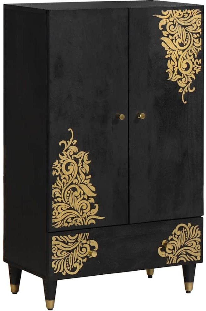 vidaXL Highboard z czarną szufladą 60 x 33 x 100 cm