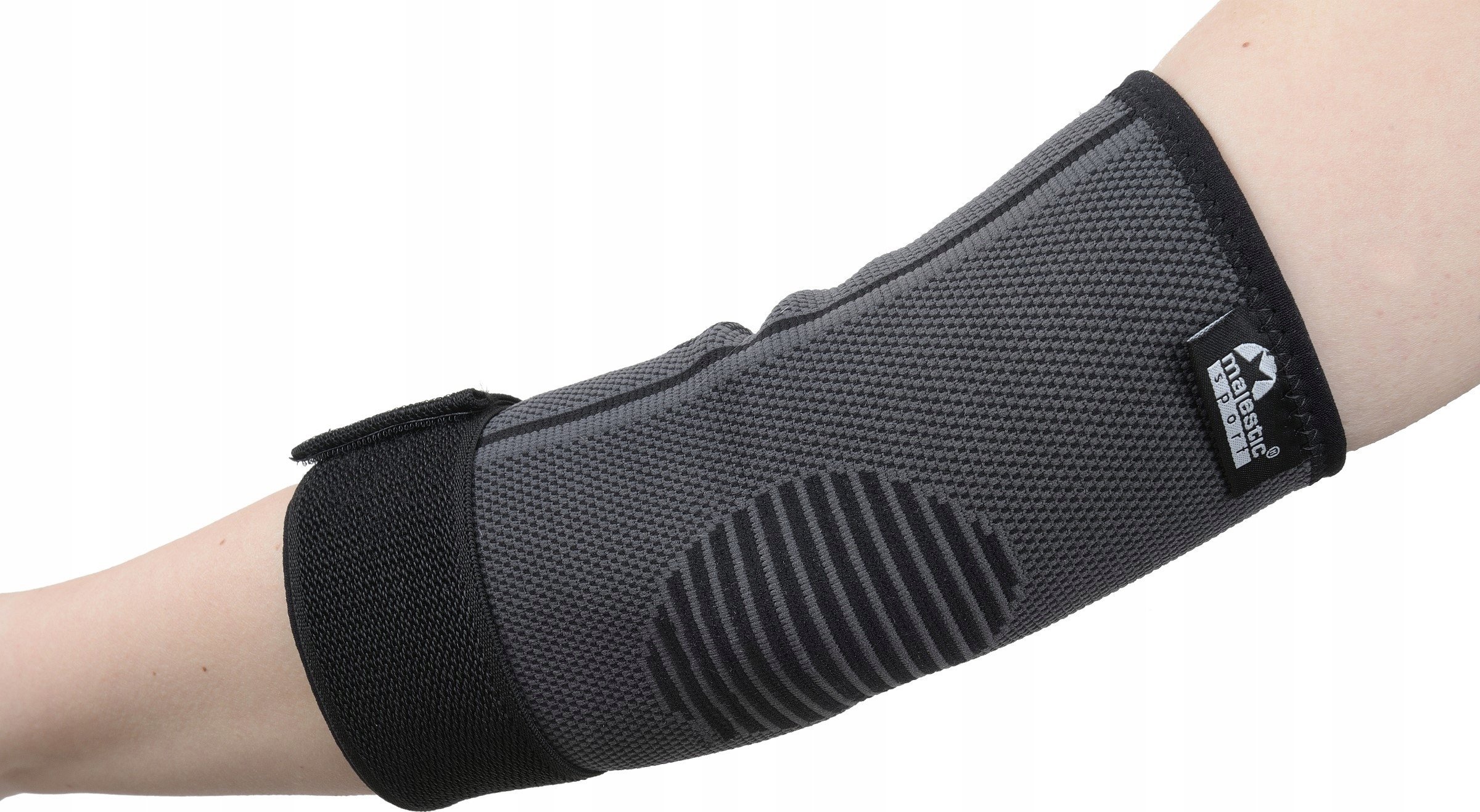 Ściągacz na łokieć Majestic Sport DOKI czarno-szary r. L /2 szt/