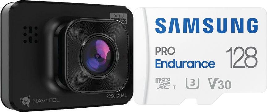 Wideorejestrator Navitel Wideorejestrator Navitel R250 Dual + Karta Samsung PRO Endurance 2022 MicroSDXC 128 GB Class