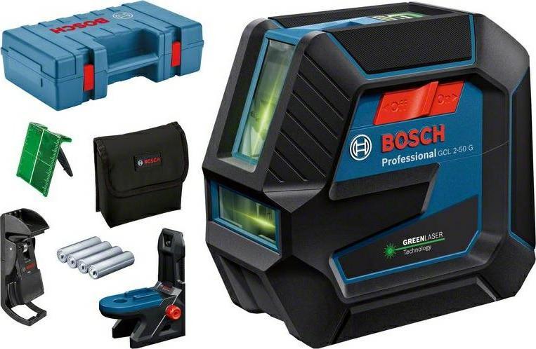 Bosch GCL 2-50 G+RM10+zacisk sufitowy+tarcza celownicza+futerał