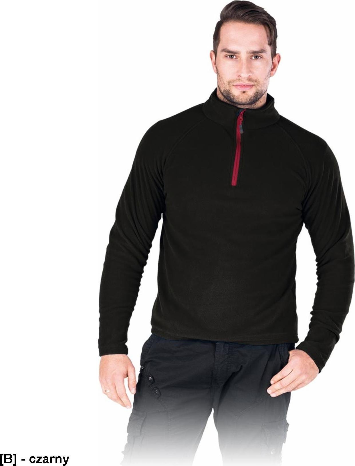 R.E.I.S. POLMENKS - Bluza polarowa męska, 100% poliester, 160 g/m - czarny 3XL