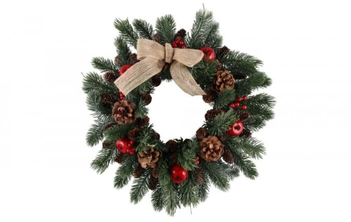 Winteria Vainikas iš pušies kankorėžių su uogomis 34 cm