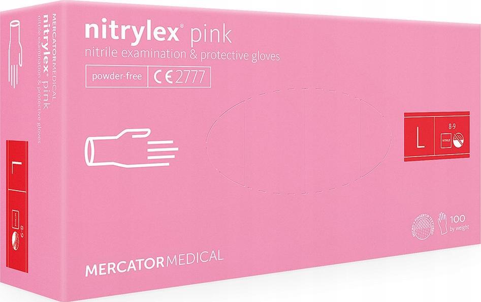 Mercator Medical Rękawice nitrylowe nitrylex pink L 100 szt () - RD30144004