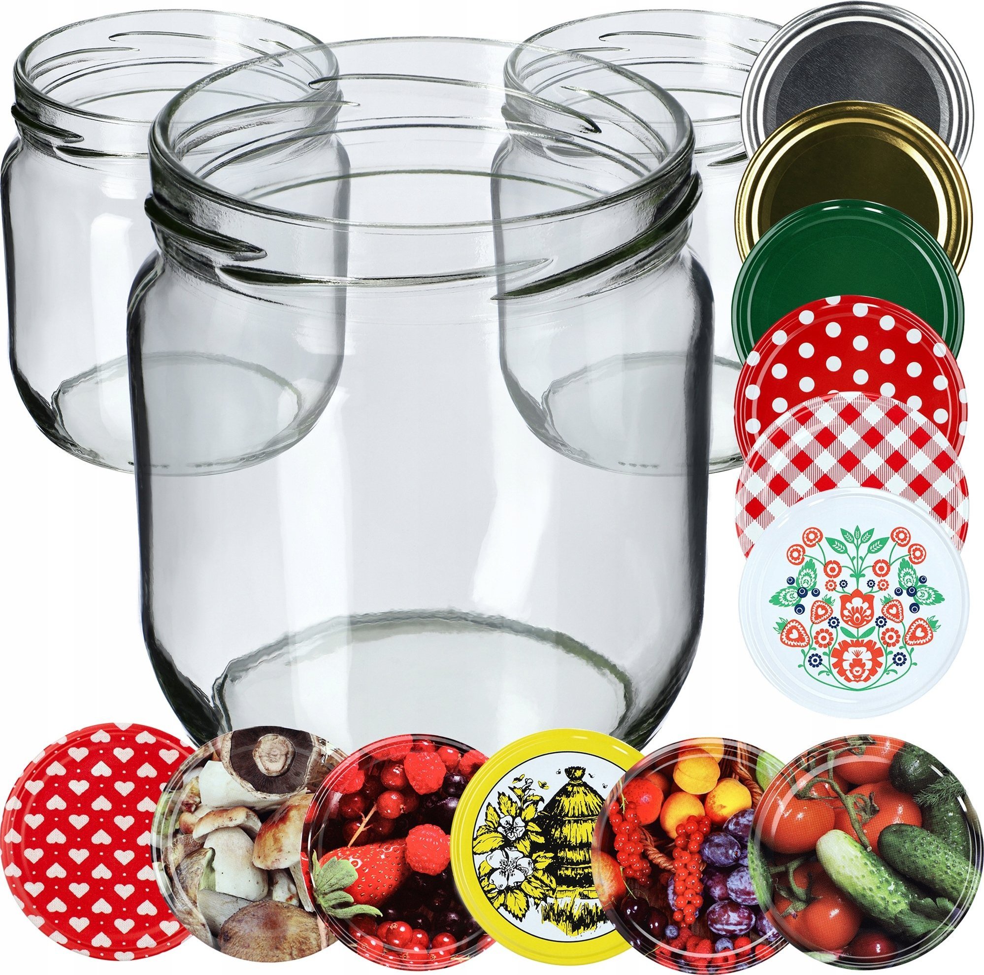 Kadax 48x Słoiki Słoik 425ml Na Miód Dżem Zakrętki fi82