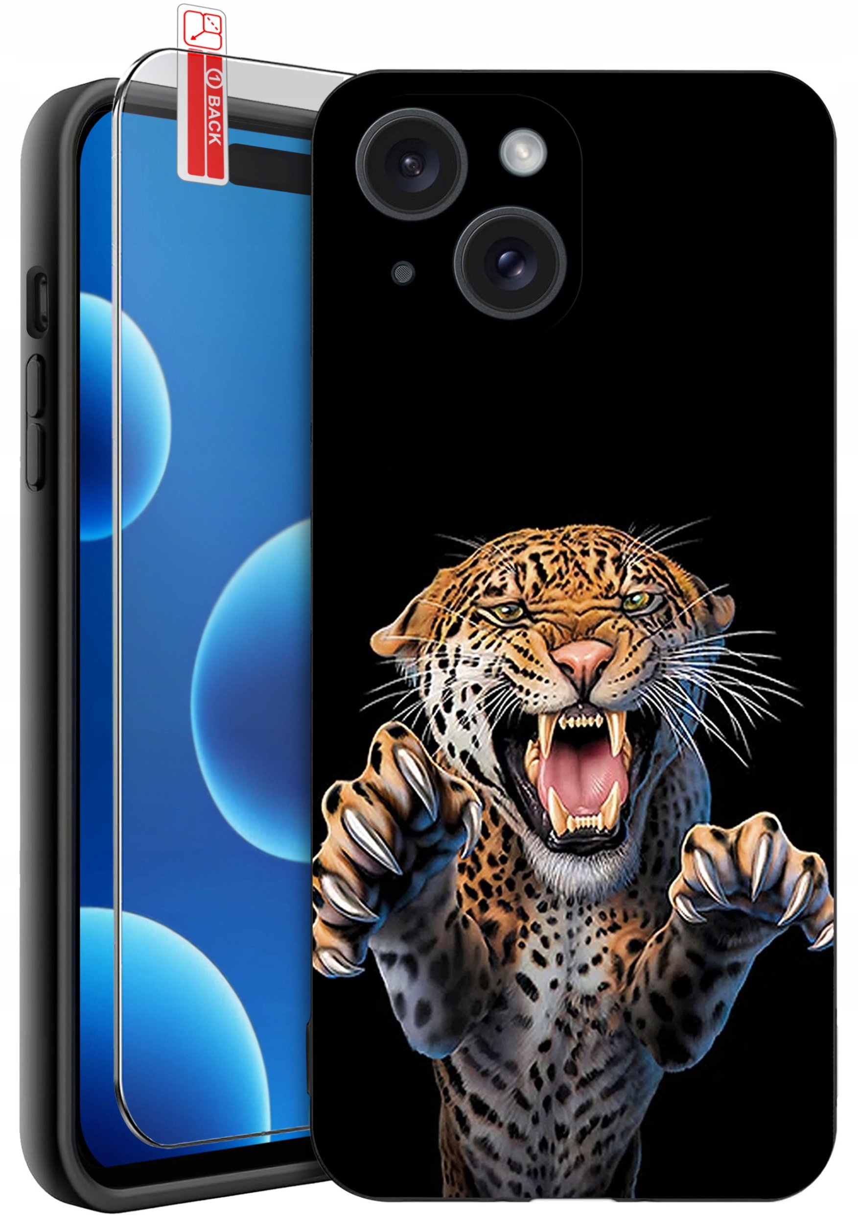 ETUI do iPhone 15 | WZORY | SILIKONOWE MATT CASE + SZKŁO 9H