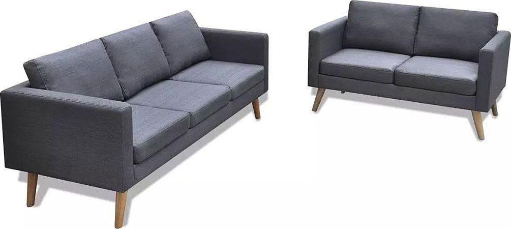 Elior Komplet 2 sof wypoczynkowych Bailey - Ciemnoszary