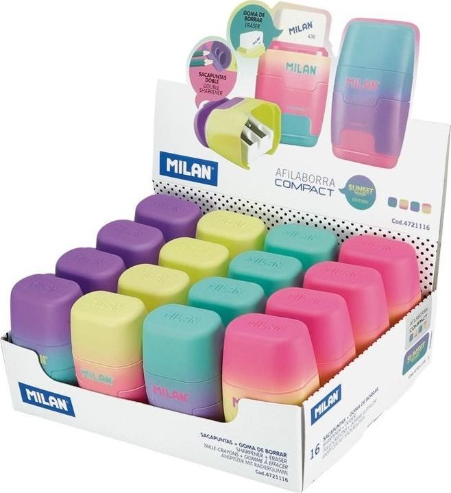 Milan Temperówko-gumka Compact Sunset 16 sztuk