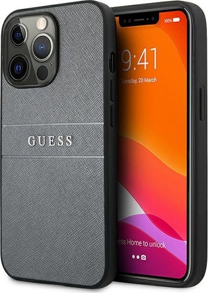 Guess Guess GUHCP13LPSASBGR iPhone 13 Pro / 13 6,1" szary/grey Saffiano Strap