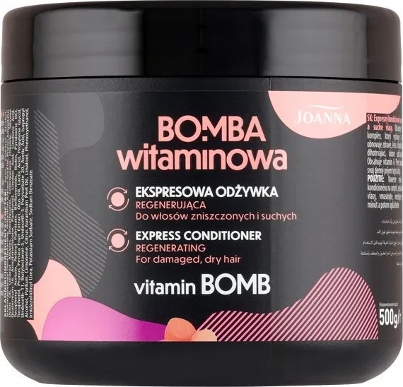 Joanna Bomba Witaminowa Ekspresowa Odżywka Regenerująca do Włosów Suchych i Zniszczonych 500g