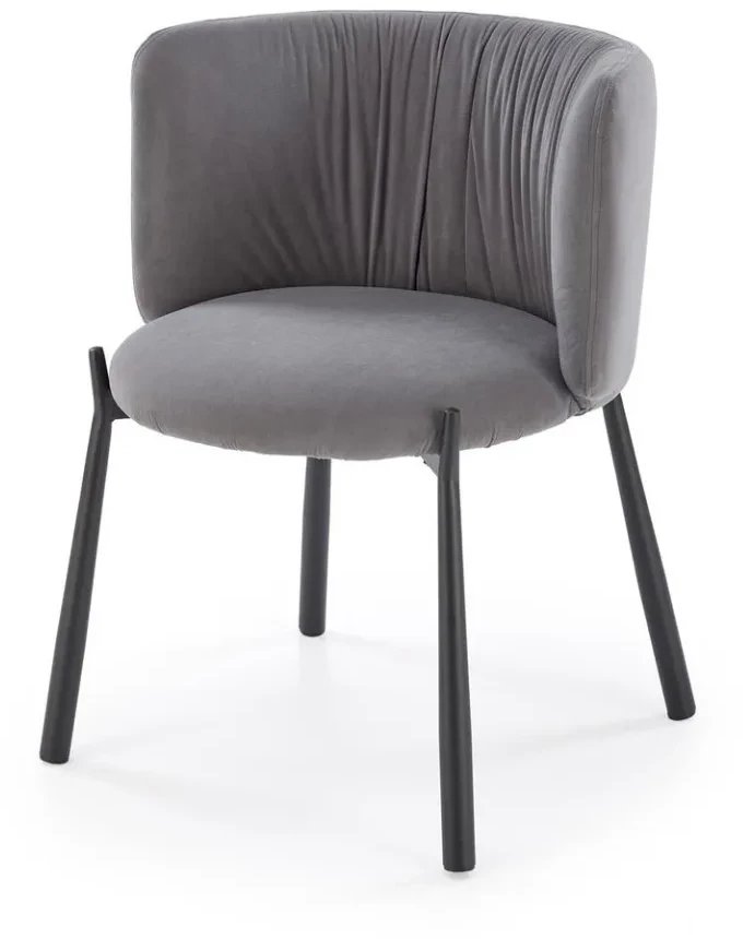 Krzesło tapicerowane K531 VELVET szare HALMAR