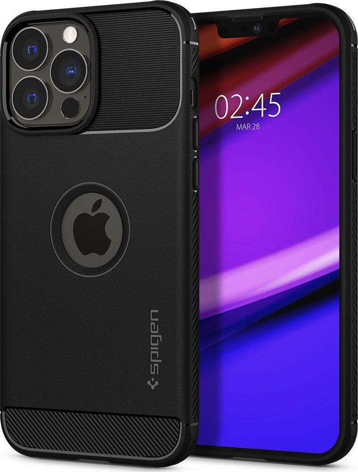 Spigen Spigen Rugged Armor etui pokrowiec do iPhone 13 Pro Max pancerna obudowa czarny matowy