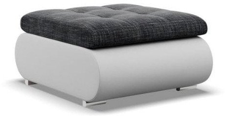 Pufa otwierana, schowek, Bosco, plecionka, ekoskóra, 70x88x42 cm, ciemny szary, biały | TYLETEGOTU