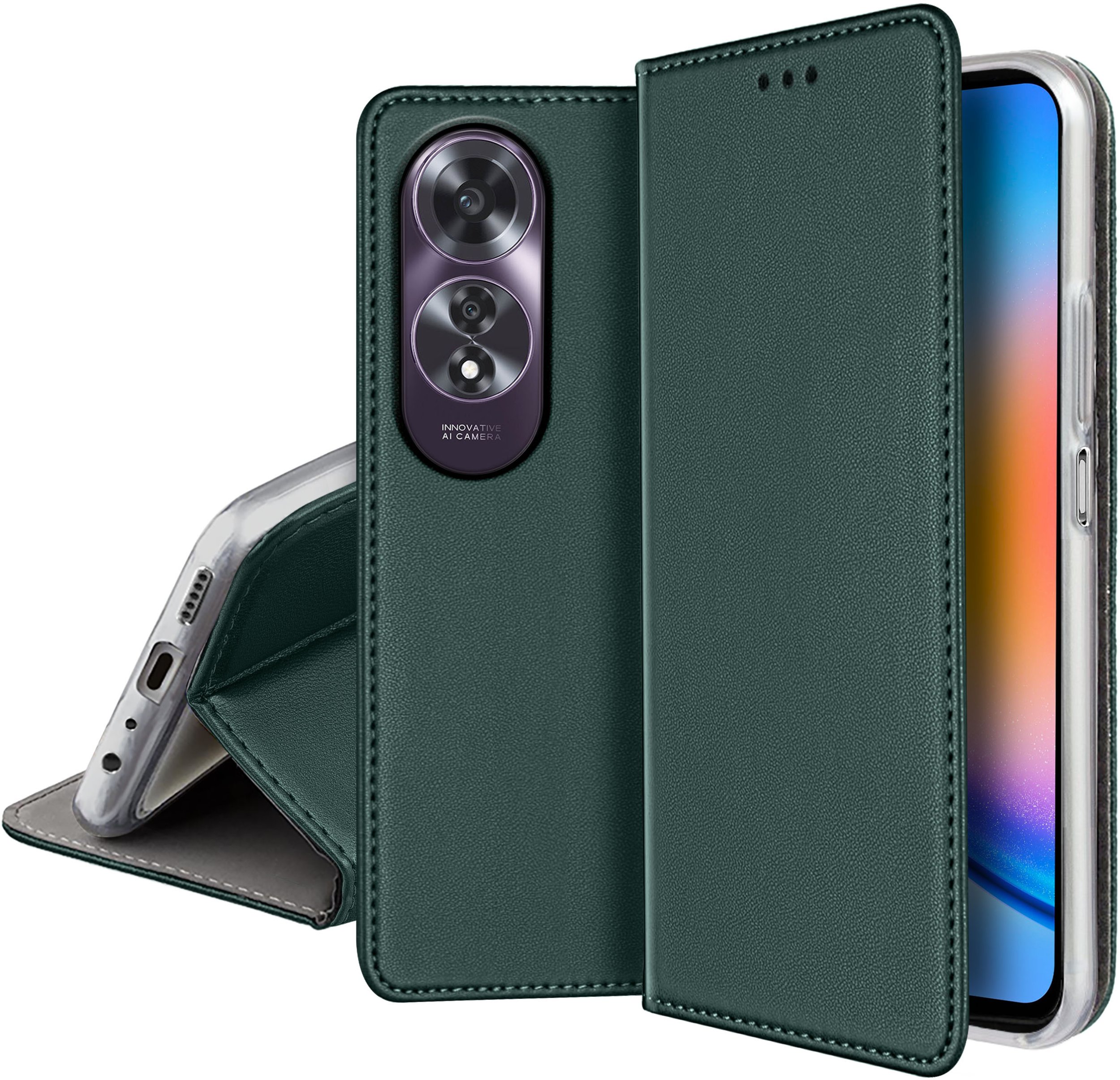 ETUI SKÓRZANE do Oppo A60 4G MAGNETYCZNE BOOK CASE TOKRA SZKŁO 9H