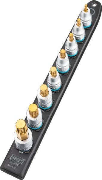 Hazet Hazet SmartRail 1/2 socket set, internal spline, 8 pieces (black, M5 - M18, short)